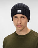 bonnet C.P. Company Extra Fine Merino Wool Logo Beanie