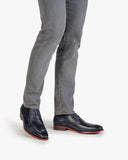 chaussure VAN BOMMEL FLORIS à lacets en veau bleu