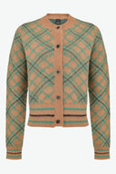 CARDIGAN PINKO À CARREAUX EN MOHAIR
