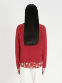 Pull MAX MARA en alpaga et coton BORDEAUX