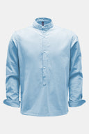 Popover shirt 'Seersucker Guru' with grandad collar sky a trip in a bag
