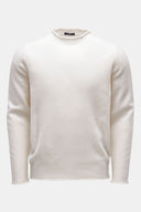 pull a trip in a bag JUMPER 'SHETLAND CREW' WHITE