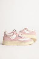 BASKET AUTRY MID EN CUIR ET DAIM ROSE