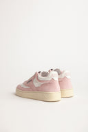 BASKET AUTRY MID EN CUIR ET DAIM ROSE