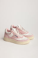 BASKET AUTRY MID EN CUIR ET DAIM ROSE