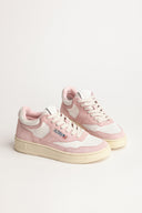 BASKET AUTRY MID EN CUIR ET DAIM ROSE