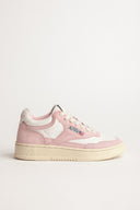 BASKET AUTRY MID EN CUIR ET DAIM ROSE
