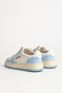 BASKET AUTRY MEDALIST LOW CUIR TISSUS BLANC BLEU CIEL