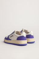 BASKET AUTRY MEDALIST LOW CUIR BLANC ET TISSUS VIOLET