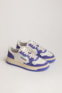 BASKET AUTRY MEDALIST LOW CUIR BLANC ET TISSUS VIOLET