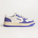 BASKET AUTRY MEDALIST LOW CUIR BLANC ET TISSUS VIOLET