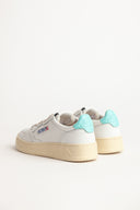 BASKET AUTRY MEDALIST LOW CUIR BLANC TURQUOISE