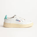BASKET AUTRY MEDALIST LOW CUIR BLANC TURQUOISE
