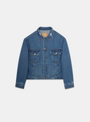 veste GOLDEN GOOSE Babette en denim avec inscription contrastée au dos