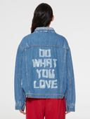 veste GOLDEN GOOSE Babette en denim avec inscription contrastée au dos