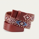 ceinture CLARIS VIROT Cuir Sumba Clous Bordeaux