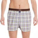 boxer MC ALSON Vichy marron, khaki, ciel & mauve