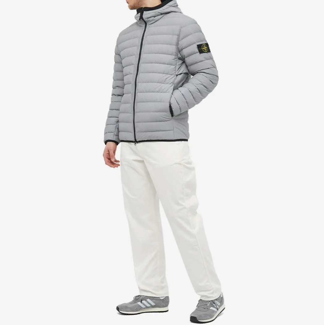 STONE ISLAND LIGHTWEIGHT PUFFER JACKET LIGHT GREY 751542725 V0061 HENIN