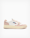 BASKET AUTRY MEDALIST LOW CUIR BLANC ET ROSE PALE