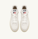 BASKET AUTRY MEDALIST MID OPEN EN MESH ET EN CUIR BLANC AOMW-CE01