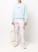 sweat Stone Island 63085 COTTON FLEECE 'MICRO GRAPHICS FOUR' PRINT_GARMENT DYED AQUA