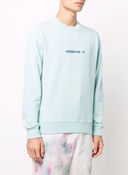sweat Stone Island 63085 COTTON FLEECE 'MICRO GRAPHICS FOUR' PRINT_GARMENT DYED AQUA