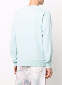 sweat Stone Island 63085 COTTON FLEECE 'MICRO GRAPHICS FOUR' PRINT_GARMENT DYED AQUA