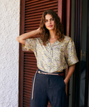 ALABAMA SHIRT IN PRINTED SILK TWILL - PINK/YELLOW MOMONI