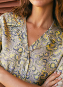 ALABAMA SHIRT IN PRINTED SILK TWILL - PINK/YELLOW MOMONI