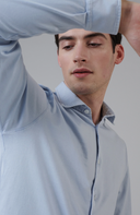 chemise Fedeli Our Jason Shirt in Organic Cotton Jersey bleu ciel