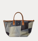 sac Ralph Lauren Cabas Bellport moyen patchwork en denim