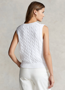 pull Ralph Lauren torsadé sans manches en coton