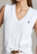 pull Ralph Lauren torsadé sans manches en coton