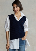 pull Ralph Lauren torsadé sans manches en coton