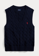 pull Ralph Lauren torsadé sans manches en coton