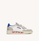sneakers Autry MEDALIST LOW EN CUIR ET SUEDE BLANC BLEU CIEL