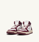 BASKET AUTRY MEDALIST MID CUIR BLANC BORDEAUX