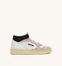 BASKET AUTRY MEDALIST MID CUIR ET SUEDE BLANC NOIR