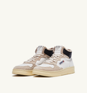 BASKET AUTRY MEDALIST MID CUIR ET SUEDE BLANC NOIR