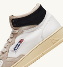 BASKET AUTRY MEDALIST MID CUIR ET SUEDE BLANC NOIR