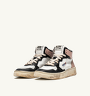 sneakers Autry SUPER VINTAGE SNEAKERS MEDALIST MID IEN CUIR BLANC NOIR ROSE
