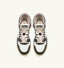 sneakers Autry SUPER VINTAGE SNEAKERS MEDALIST MID IEN CUIR BLANC NOIR ROSE