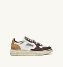sneakers Autry SUPER VINTAGE SNEAKERS MEDALIST LOW EN CUIR BLANC MARON