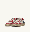 BASKET AUTRY MEDALIST LOW VINTAGE CUIR BLANC ROUGE BLEU