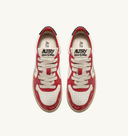BASKET AUTRY MEDALIST LOW VINTAGE CUIR BLANC ROUGE BLEU