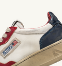 BASKET AUTRY MEDALIST LOW VINTAGE CUIR BLANC ROUGE BLEU