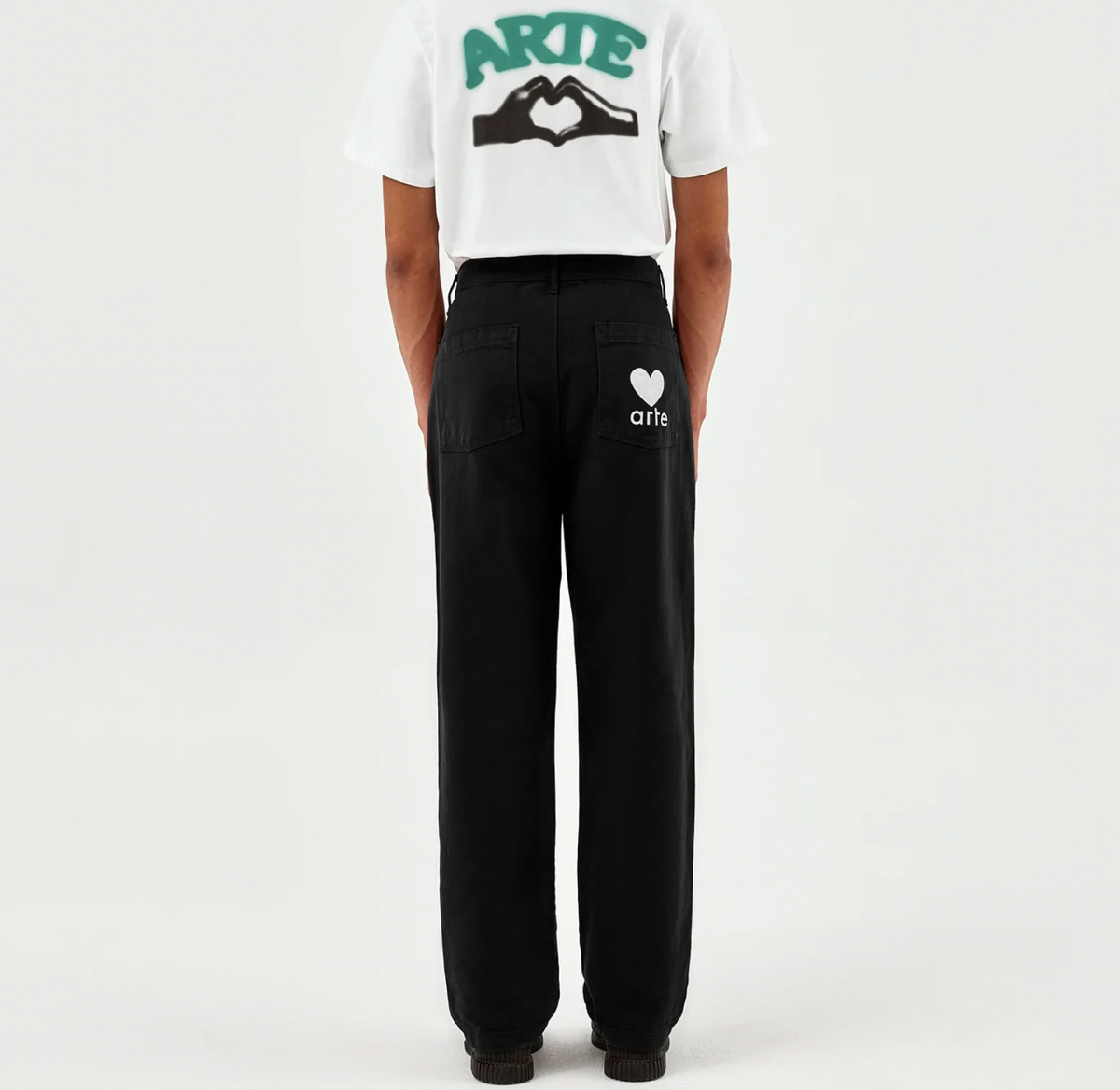 pantalon Arte PORTER HEART POCKET PANTS BLACK1