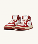 sneakers AutryMEDALIST MID EN CUIR BLANC ROUGE Dame