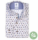 chemise R2 blanche en coton biologique à imprimé floral