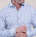 chemise R2 blanche en coton biologique à imprimé floral